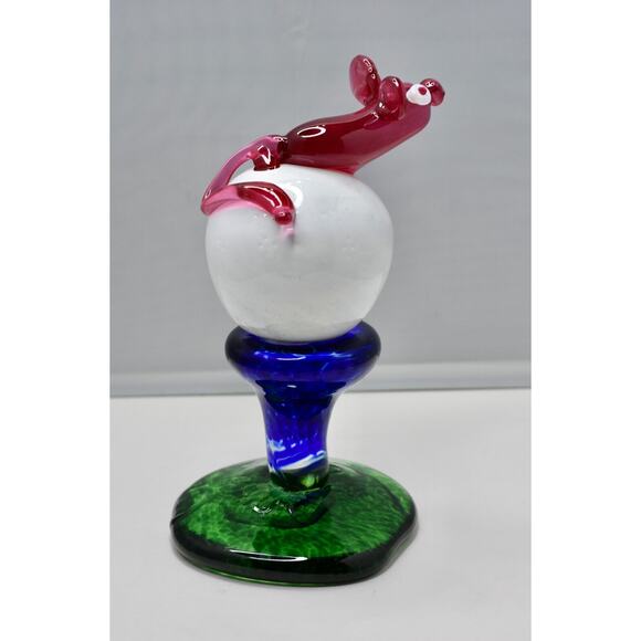 Austin Norvell Hand Blown Art Glass Mouse on Golf Tee Figurine Sculpture - Picture 12 of 16